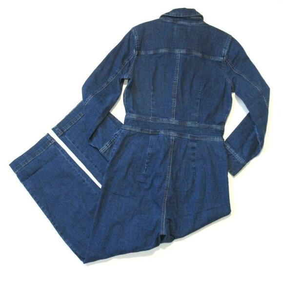 NWT Madewell Denim Slim Coverall Jumpsuit in Stanwick Wash Jean Button 0 - Picture 6 of 7